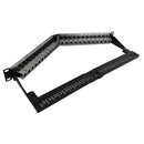 24-Port Angled CAT6 Shielded Patch Panel, 19" Rackmount 1U - Pass-Through