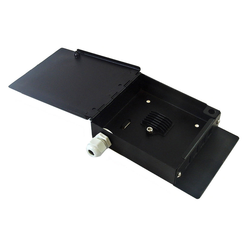 Indoor 4-Port Metal Fiber Optic Wall Mount Terminal Box - Black