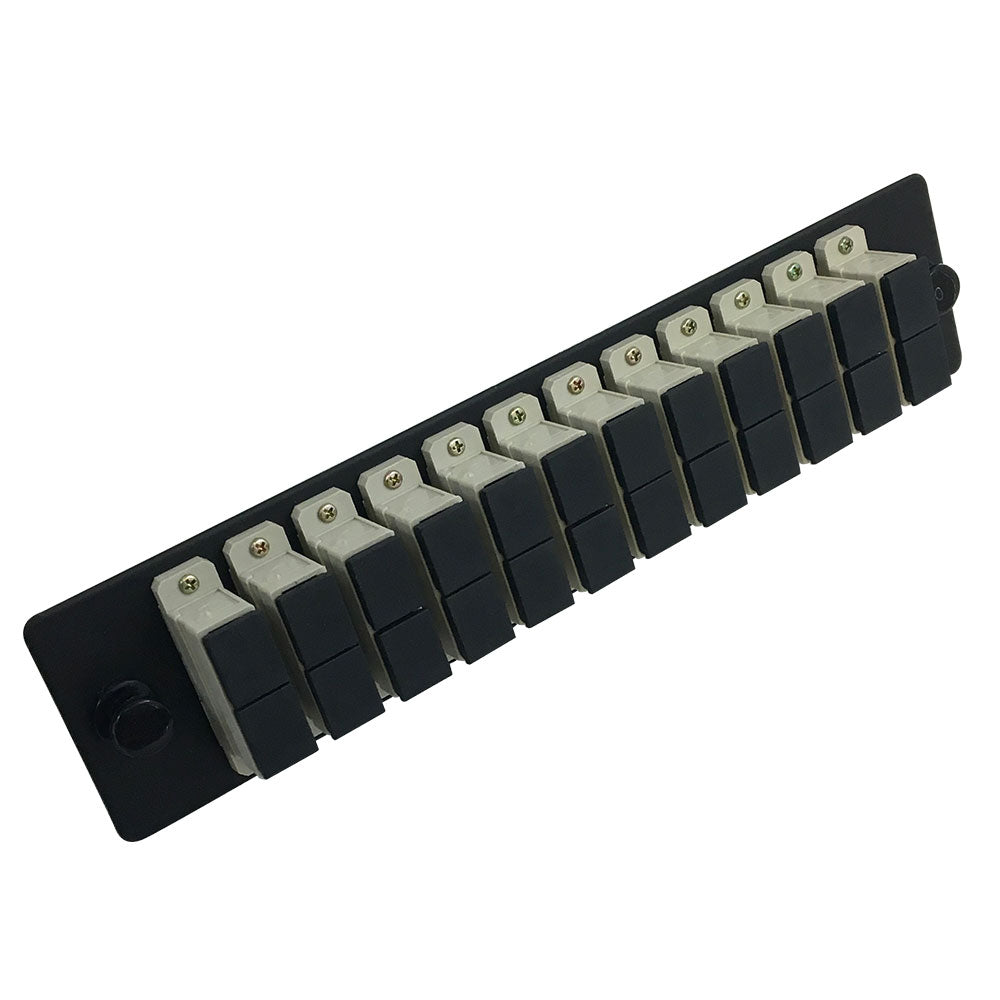 Loaded Adapter Panel with 12 x Duplex SC/PC Multimode (Non-LGX) - Black