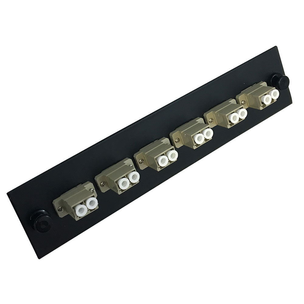 Loaded Adapter Panel with 6x Duplex LC/PC Multimode (Non-LGX) - Black