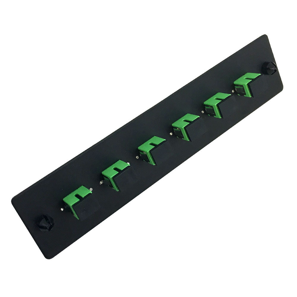 Loaded Adapter Panel with 6x Simplex SC/APC Singlemode (Non-LGX) - Black