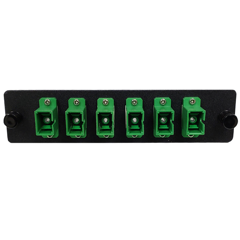 Loaded LGX Adapter Panel with 6x Simplex SC/APC Singlemode - Black