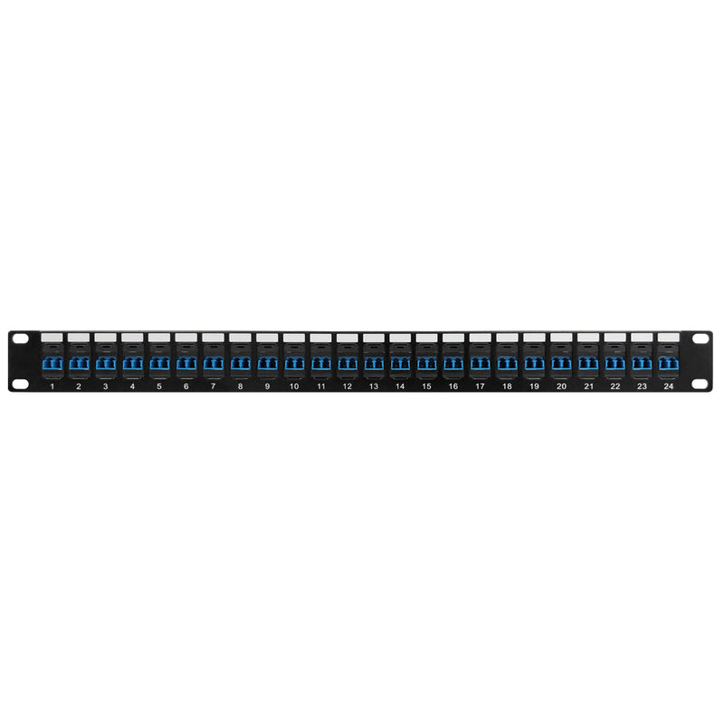 24 Port LC/LC Singlemode 9u Duplex Patch Panel - 19" Rackmount 1U