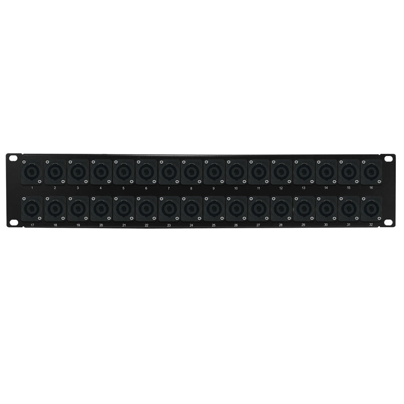 32-Port speakON patch panel, 19 inch rackmount 2U