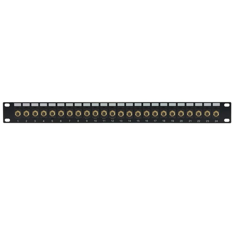 24-port F-Type Patch Panel, 19 inch Rackmount 1U