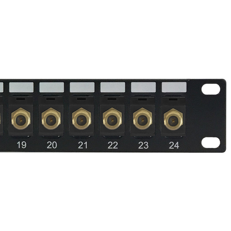 24-port F-Type Patch Panel, 19 inch Rackmount 1U