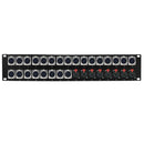 24-Port XLR Female + 8-Port TRS Female patch panel, 19 inch rackmount 2U