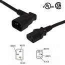 IEC C13 to IEC C14 Right Angle Power Cable - SJT Jacket