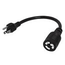 1ft NEMA 5-15P to NEMA L5-15R Power Cable - 14AWG - SJT Jacket