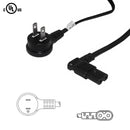 NEMA 1-15P Down Angle to IEC C7 Non-Polarized Right Angle Power Cable - 18AWG  - SPT-2