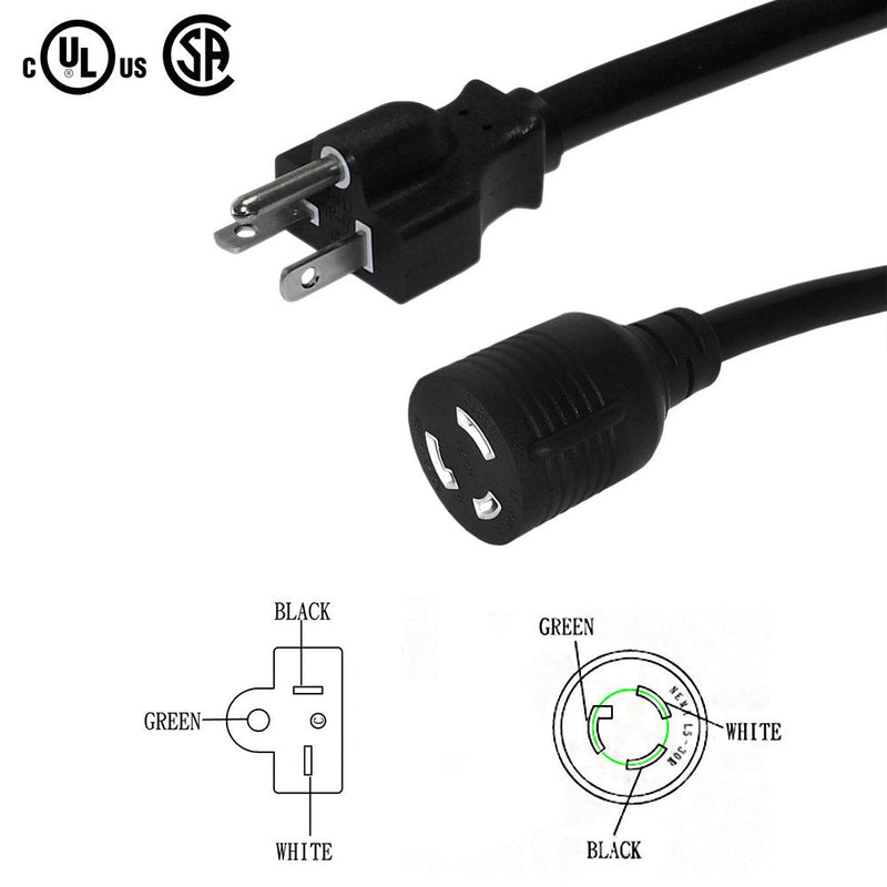 5-20P to NEMA L5-30R Power Cable - SJT