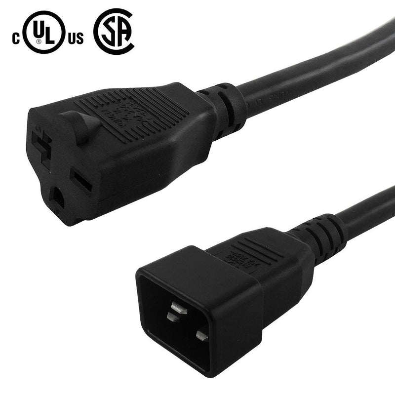 IEC C20 to NEMA 6-15/20R Power Cable - SJT