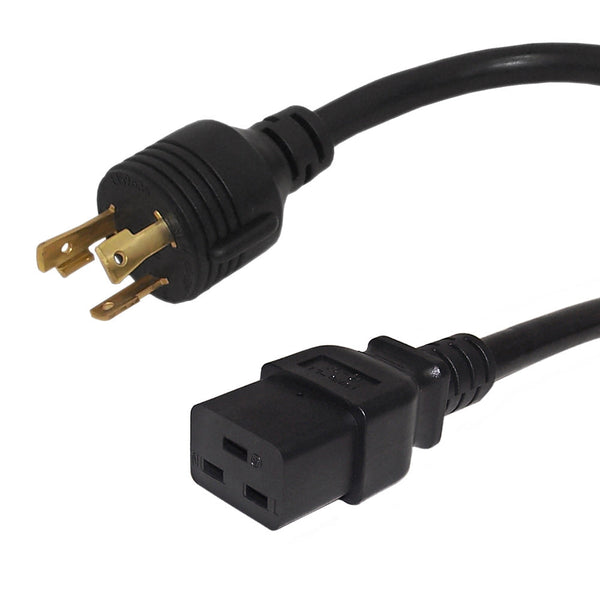 NEMA L5-30P to IEC C19 Power Cable - SJT