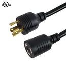1ft NEMA L6-30P to NEMA L6-20R Power Cable - 12AWG - SJT Jacket (250V 20A)
