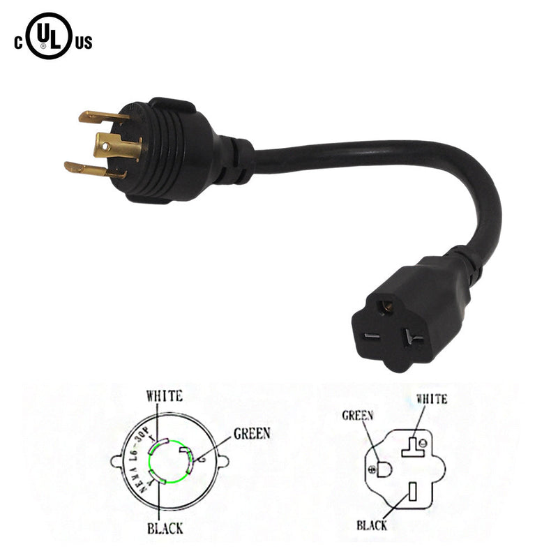 L6-30P to NEMA 6-20R Power Cable - SJT