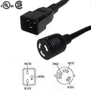 1ft C20 to L6-30R Power Cable - 12AWG - SJT (250V 20A)