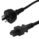 AS3112 (Australia) to IEC C5 - H05VV-F 0.75 (5A 250V) Power Cord - 2m