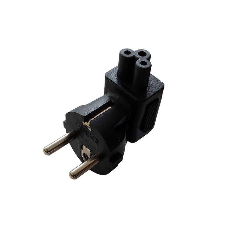 Schuko CEE 7/7 Euro Plug to C5 Power Adapter Down Angle