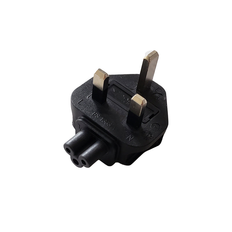 BS1363 UK to C5 Power Adapter Down Angle