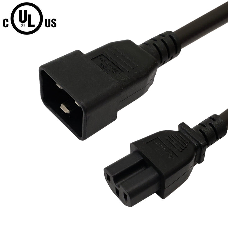 IEC C20 to IEC C15 Power Cable - SJT