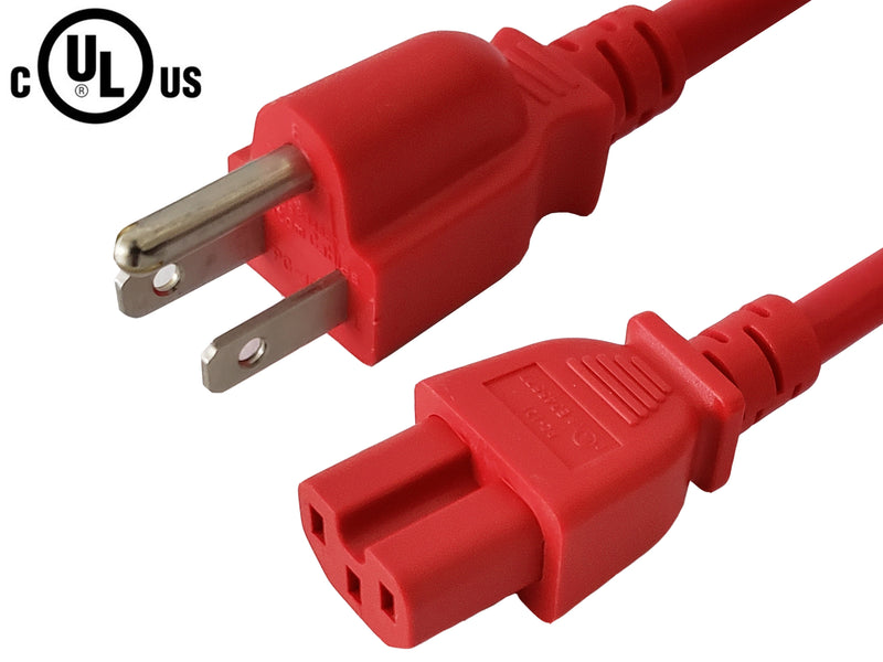 NEMA 5-15P to IEC C15 Power Cable - SJT