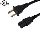 NEMA 1-15P to IEC C7 Polarized Power Cable - 18AWG  - SPT-2