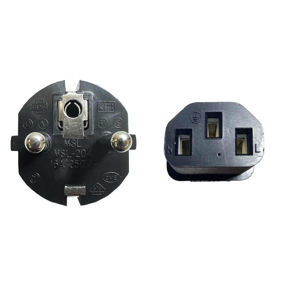 SCHUKO CEE 7/7 (Euro) to IEC-C13 - H05VV-F 1.0 (10A 250V) Power Cord