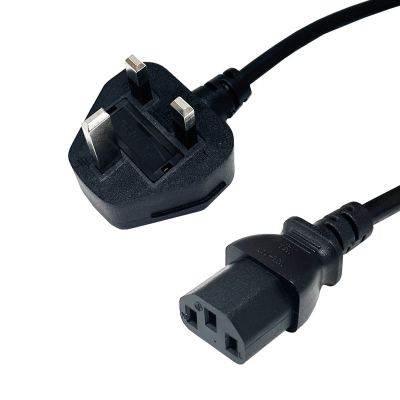 BS1363 (UK) to IEC-C13 - H05VV-F 1.0 (10A 250V) Power Cable