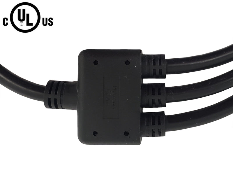 Strhowill Computer Power Splitter Cord,Monitor Power Cord,NEMA 5-15P To IEC320 3X
