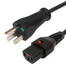 Hospital Grade 5-15P to Locking C13 Power Cable - 18AWG - SJT (10A/125V)