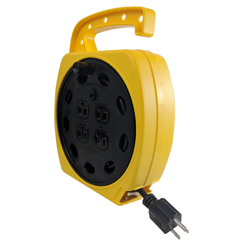 Extension Cord Reel with 4 Outlets 5-15P to 5-15R - SJT