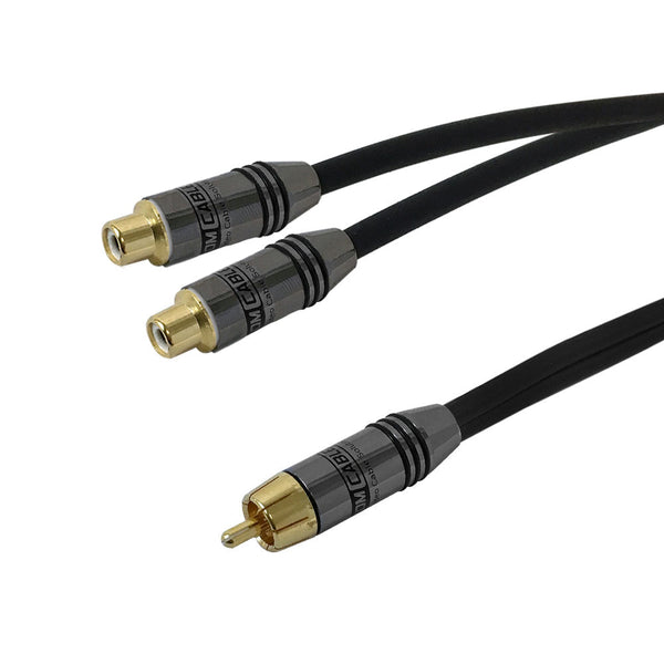Premium Phantom Cables Single Male to 2x RCA Female Audio Cable FT4