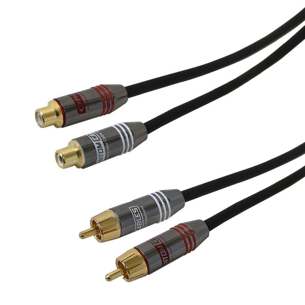 Premium Phantom Cables Dual Channel RCA Male to Female Audio Cable