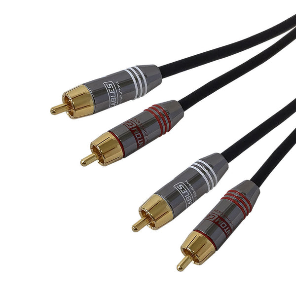 Premium Phantom Cables Dual Channel RCA to Male Audio Cable