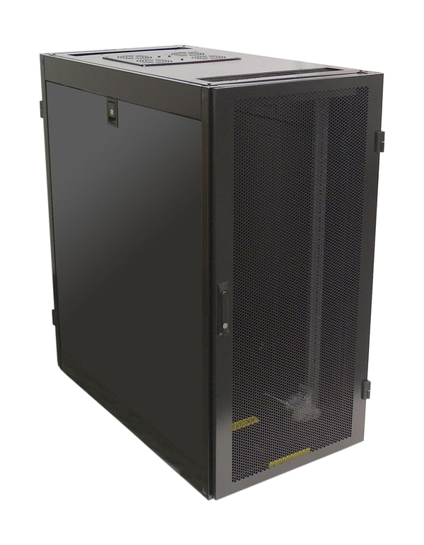 24U Server Cabinet with Fan Tray, Black 47.2 H 23.6 W x 43.4 inch D