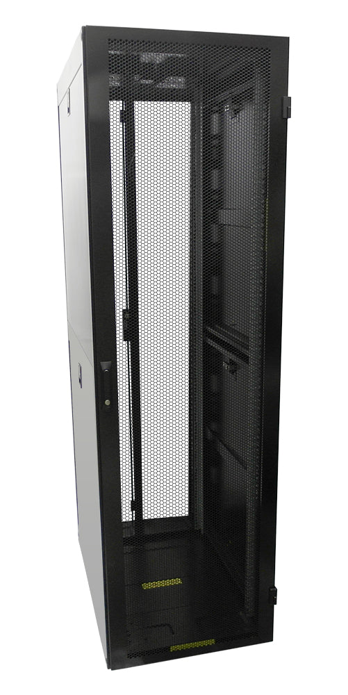 42U Server Cabinet with Fan Tray, Black 78.6 H 23.6 W x 43.4 inch D