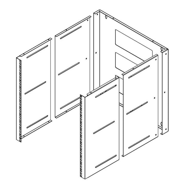 19 inch Wall Mount Bracket - 12U, Adjustable Depth, 12-18 Inches, Hinged