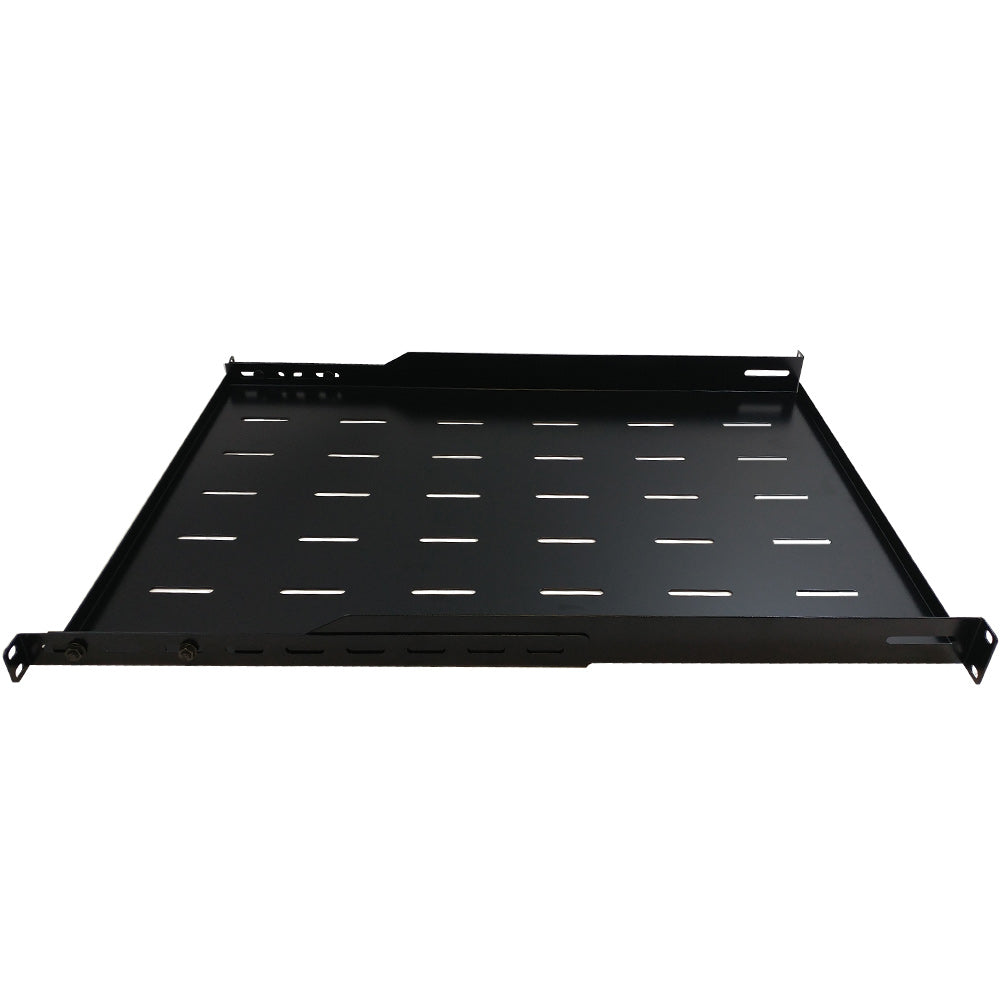 19 inch 4-post Mount Vented Shelf - 1U, Adjusts from 25 to 35 inch Deep