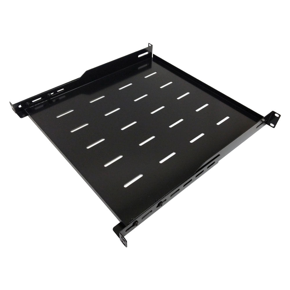 19 inch 4-post Mount Vented Shelf - 1U, Adjusts from 18 to 25 inch Deep