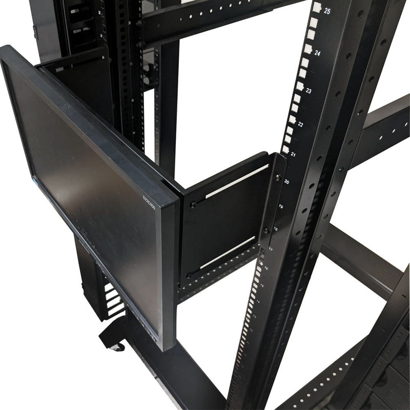 19 Inch Adjustable Rack Mount Monitor Mount - 4U - VESA 75x75, 100x100