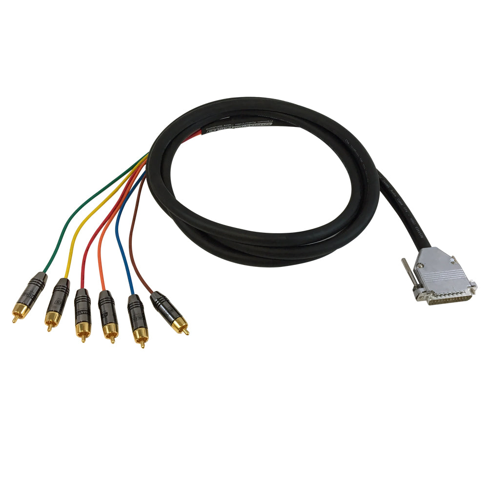 Premium Phantom DB25 Male to 6 x RCA Male 6-channel Snake cable (THX pinout)