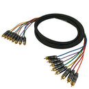 Premium Phantom Cables RCA Male to RCA Male Analog 8-Channel Snake Cable