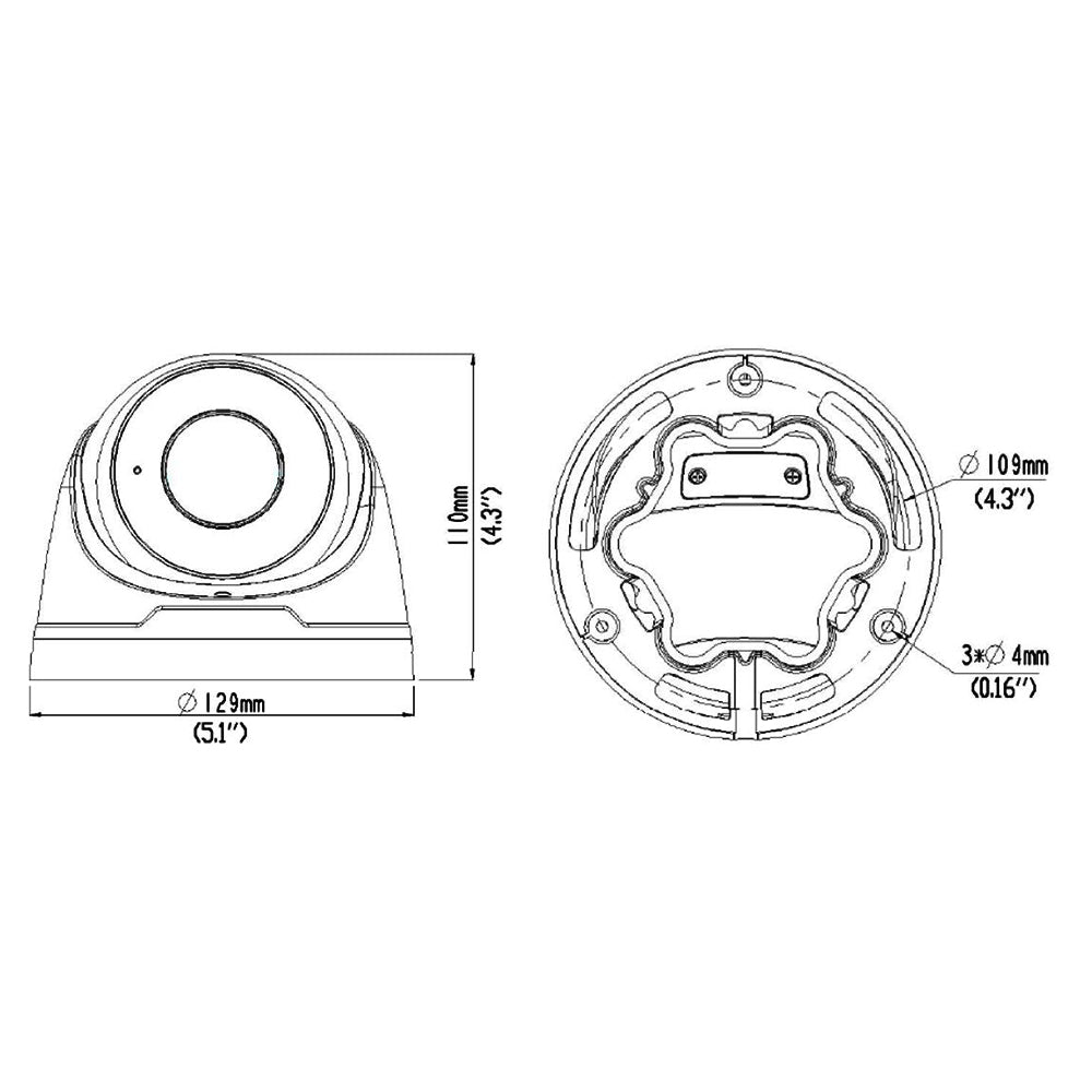 4MP Varifocal Turret IP Camera - 2.8~12mm - Smart IR - IP67 Rated - White
