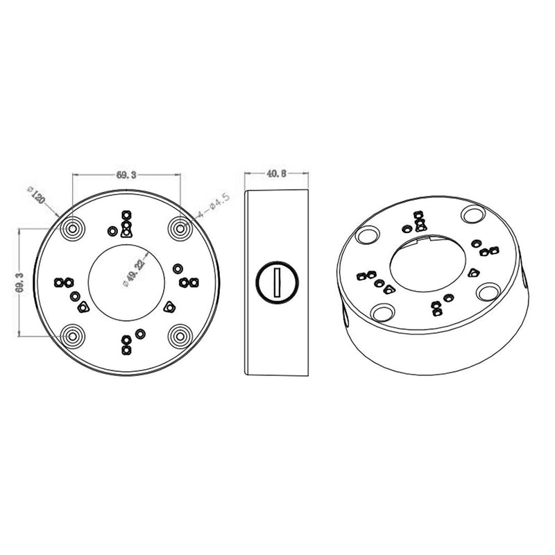 Junction Box Mounting Bracket for Analog Dome Cameras