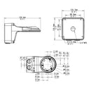 Wall Mounting Bracket with Junction Box for IP Dome Cameras - White