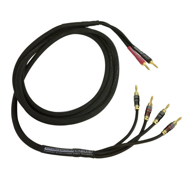 Premium Phantom Cables Banana Clip Bi-Wire Speaker Cable 14AWG FT4