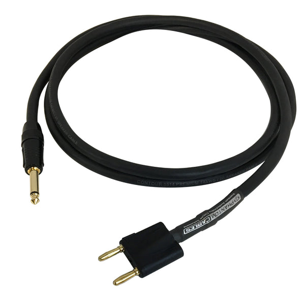 Premium Phantom Cables 1/4 inch TS to Dual Banana Clip Speaker Cable 14AWG FT4