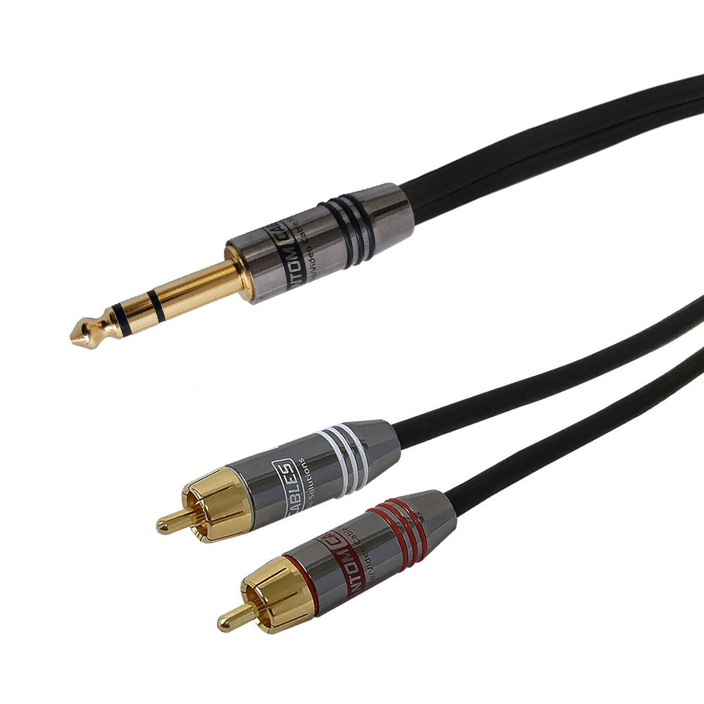 Premium Phantom Cables 1/4 inch TRS Male to 2x RCA Male Audio Cable FT4