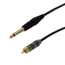 Premium Phantom Cables Channel 1/4 Inch TS Male to RCA Male Audio Cable
