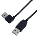 USB 2.0 A Straight Male to A Right/Left Angle Male Cable - Black